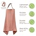 Infancie Organic Cotton Nursing Cover & Shawl - 43 x 28 Inch Breathable Muslin Breastfeeding Nursing Apron Cover with Arch Neckline for Mothers, Multi-use Carseat Canopy (Rust)