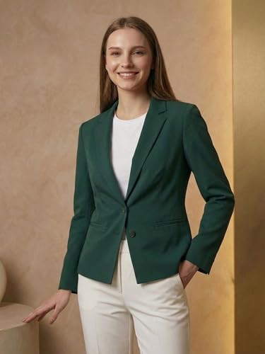 Image of ROCKSY Black Smart Casual Formal Blazer for Women, Regular Fit Stylish Blazer for Women
