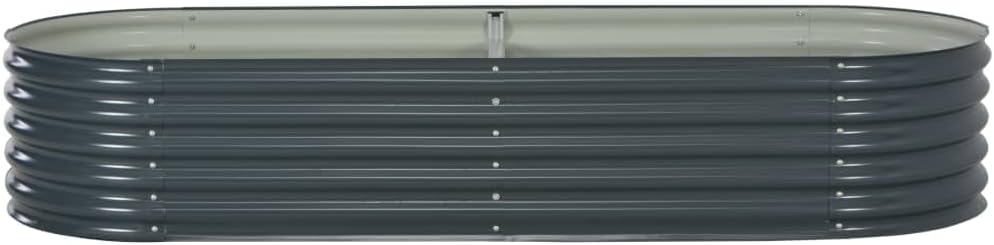 vidaXL Garden Raised Bed Outdoor Backyard Herb Flower Box Planter DIY Vegetable Pot Growing Container 94.5"x31.5"x17.3" Galvanized Steel Gray
