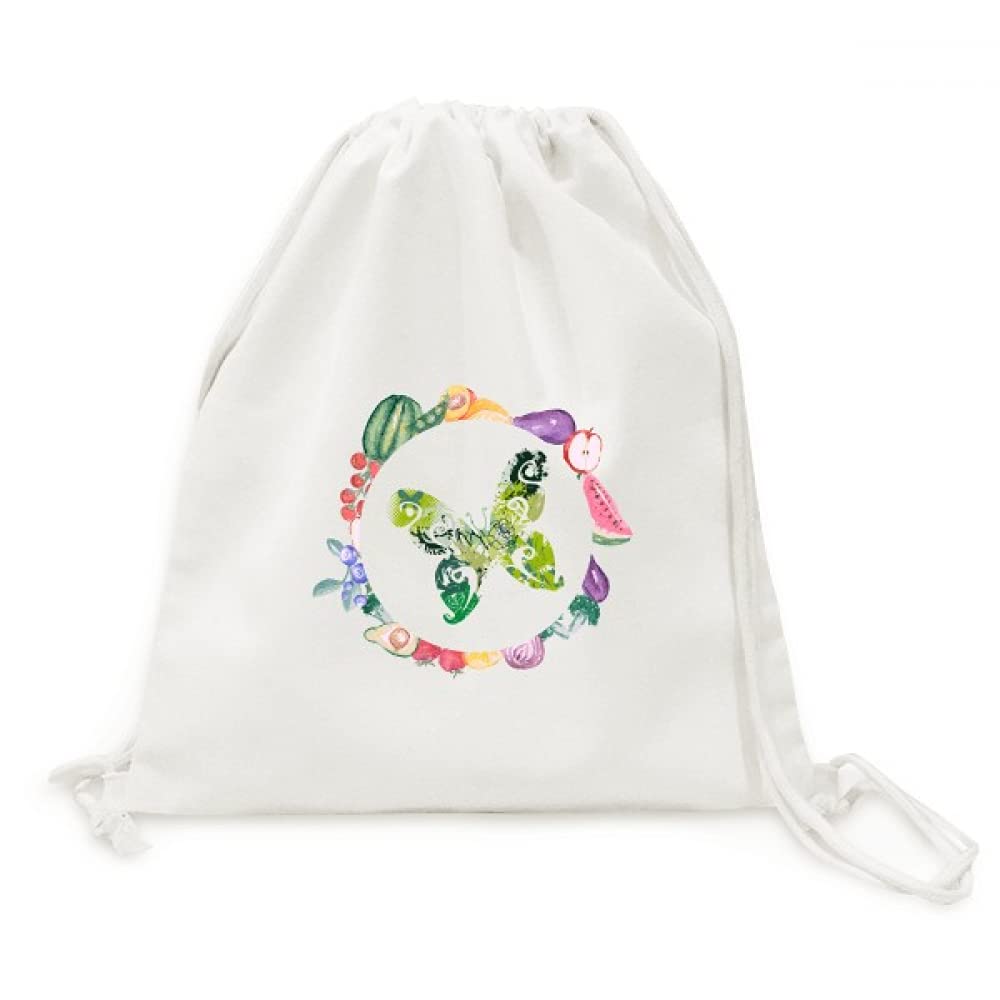 Sac pliable à sangle papillon vert en tissu résistant pour marché - 6