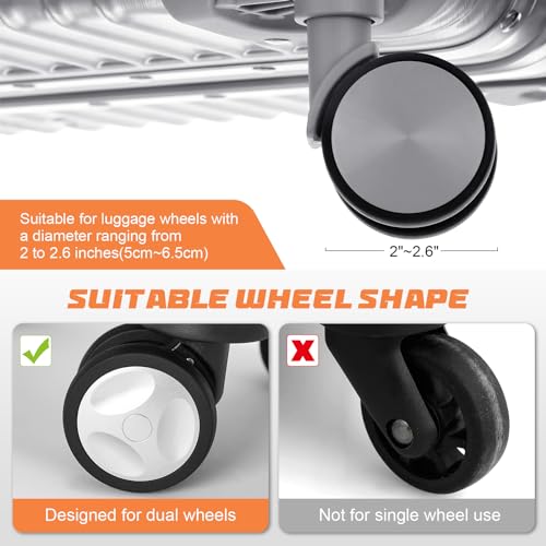 Luggage Wheel Covers, 8 PCS Silicone Wheel Protector Covers for 2-2.6 inches 8-Spinner Wheels, Wear-Resistant, Anti-Noise Wheel Covers for Luggage, Suitcases or Office Chair Caster Wheels (Black)3