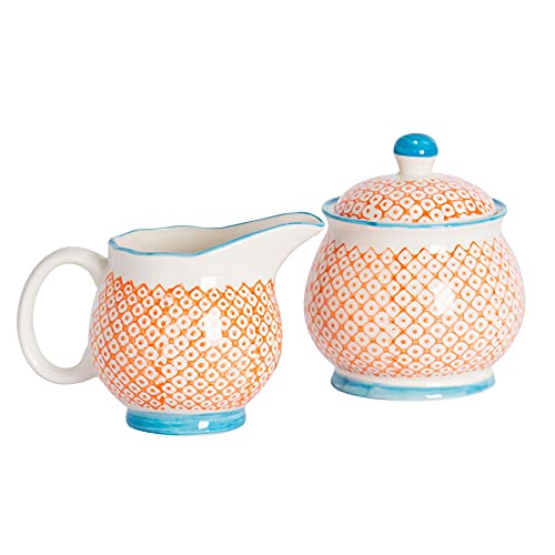 Nicola Spring Handgedrucktes Milch- und Zuckerset 300ml