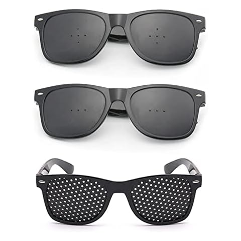 chenyayun 3 Pcs Vision Correction Glasses Pinhole Glasses Anti Myopia Spectacles for Eyesight Protection and Improving Vision Cover