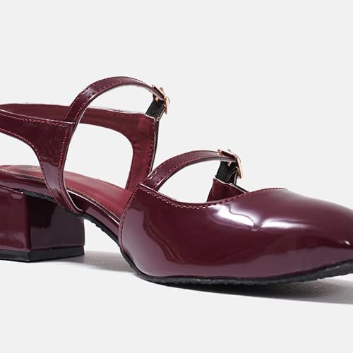 Image of JM LOOKS Women's Mary Jane Pumps, Chunky Low Block Heel, Double Adjustable Ankle Buckle Straps for Women & Girls