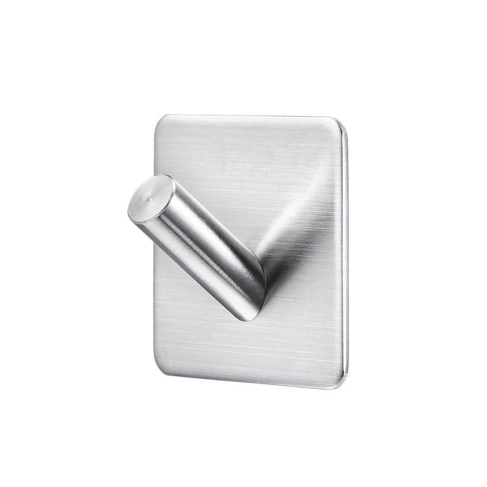 Hgniang C 1/2/4Pcs Self Adhesive Kitchen Wall Door Hook Key Holder Rack Towel Hanger Stainless Steel Bathroom Loth Robe Oat