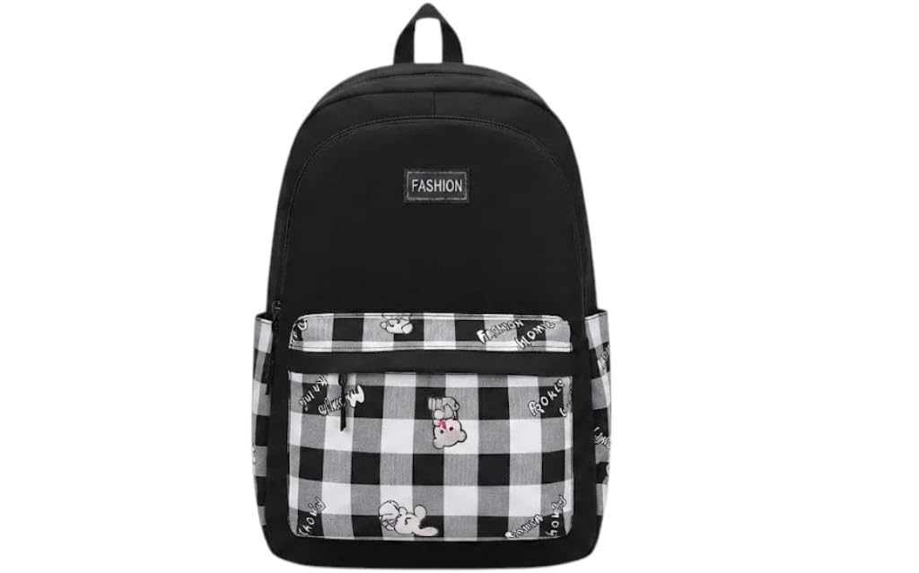 Kawaii Backpack 4-Piece Set for Girls & Women | Aesthetic Korean Laptop Backpack with Tote Bag, Pouch & Pencil Case | Lightweight School, College & Travel Bag (Black)-image-36