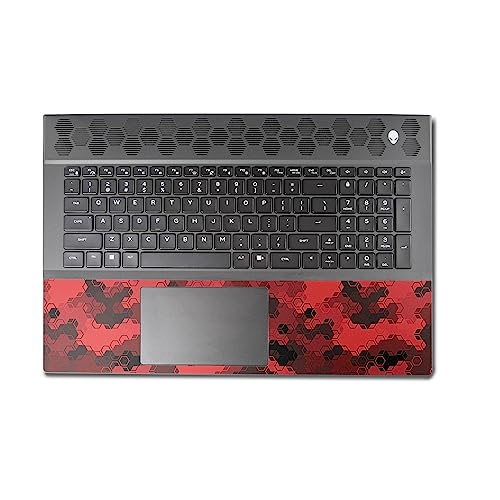 Image of MightySkins Skin Compatible with Alienware M18 R1 (2023) Full Wrap Kit - Red Hexa Camo | Protective, Durable, and Unique Vinyl Decal wrap Cover | Easy to Apply & Change Styles | Made in The USA