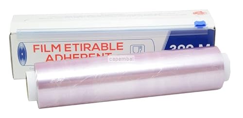 Film alimentaire étirable PRO avec ZIP cut - 45 cm x 300m - conditionnement aliments, protection fraicheur, cuisson micro-ondes et congélateur Cover