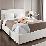 PrinceDeco Waterproof Dog Blanket Pet Bed Cover for Furniture Bed Couch Sofa Loveseat Non-Slip Back(52x82 Inch,Taupe)