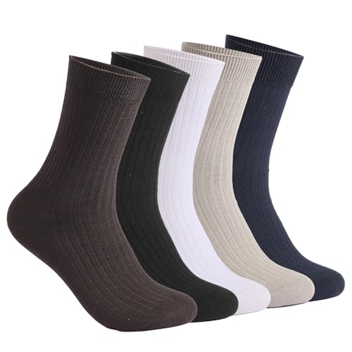 5 pairs of men's socks, double needle cotton socks, anti odor, boneless, anti pilling