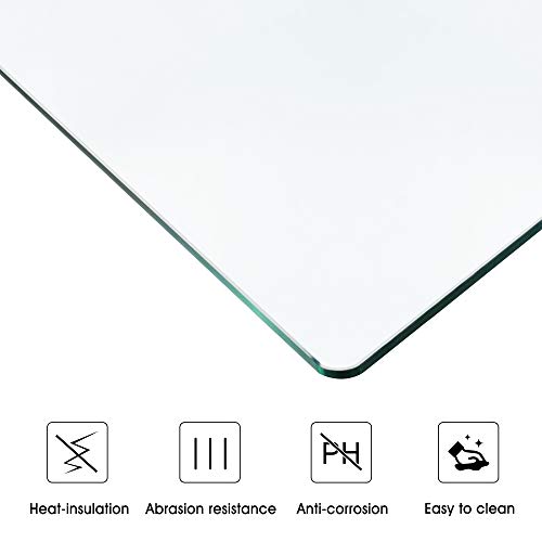 image for Ivinta Modern Glass Dining Table Kitchen Table for 4/6 Rectangular Din