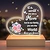 Mothers Day Gifts for Mom, Mother's Day - Acrylic Night Light, Mom Birthday Gifts, Gifts Ideas from Son Daughter, USB Night Lamp for Bedroom, Christmas Gifts