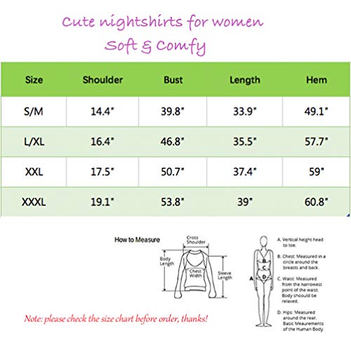 Enjoynight Womens Cotton Nightgown Short Sleeves Sleepshirt Print Nightshirt (Lake Blue, Large-X-Large) #TOP5