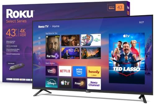 Roku 43-Inch Select Series Smart TV 2026-4K HDR TV - RokuTV | Fla...