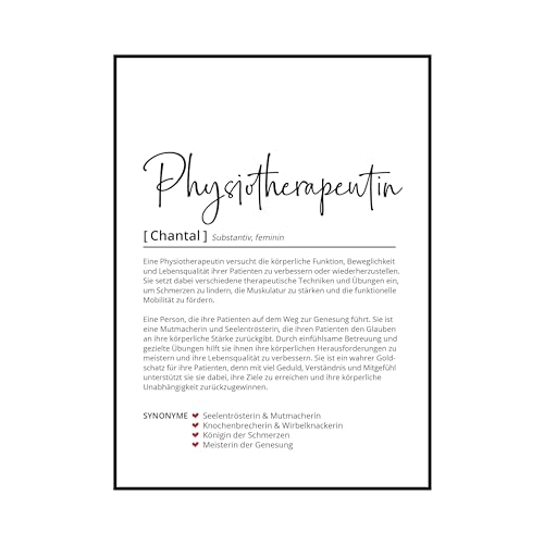 Physiotherapeutin Physiotherapeut Definition, Geschenk Poster personalisiert, Physiotherapie Physiopraxis, Geburtstagsgeschenk Physio, Geschenk Geburtstag Weihnachten, Danke sagen, Wörterbuch