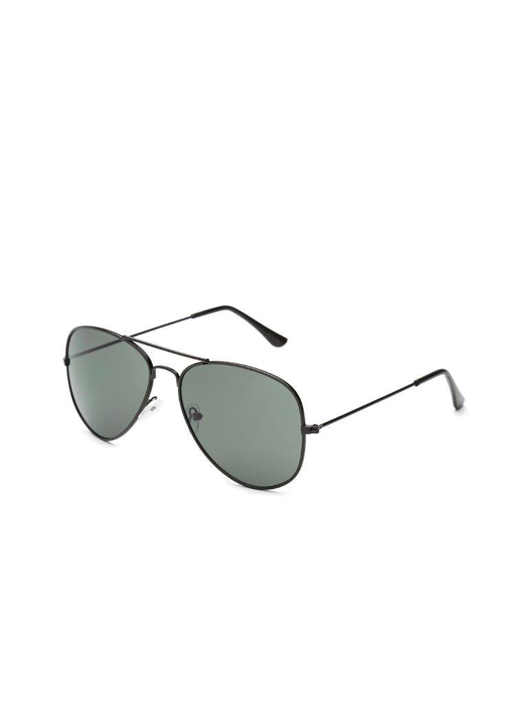 Agera UV Protective Aviator Unisex Sunglasses (AG1001-Blk-G15|58|Green Lens)-image-46