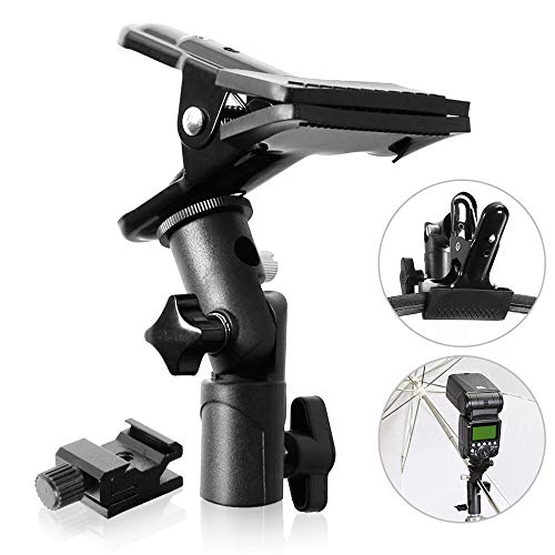 Selens Reflector Clamp Clip Holder Speedlite Hot Shoe Bracket with 1/4" & 3/8"