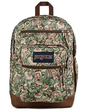 Laptop Backpack, Green/Brown, 17"H x 12.5"W x 6"D