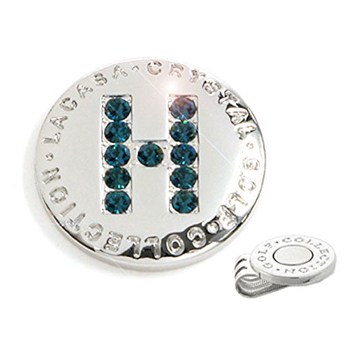 Elixir Golf Crystal Golf Ball Marker With Hat Clip, Initial H #TOP1