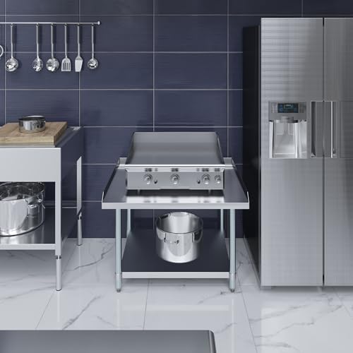 Image of AmGood Stainless Steel Equipment Stand - Heavy Duty, Commercial Grade, with Undershelf, NSF Certified (30 inch Width x 36 inch Length)