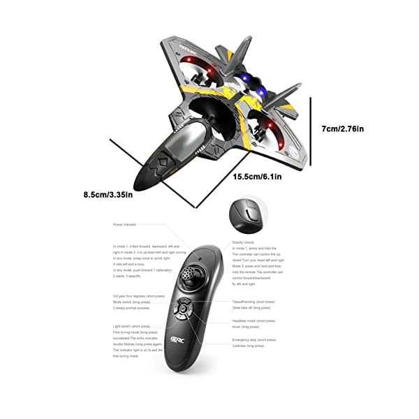 LINGJIONG Ferngesteuertes Flugzeug,Junge Flugzeug Spielzeug - 2,4-GHz-Fernsteuerungsflugzeug, einfach zu Fliegender EPP-RC-Segelflugzeug für Kinder und Anfänger, Geschenk für Jungen – Bild 5