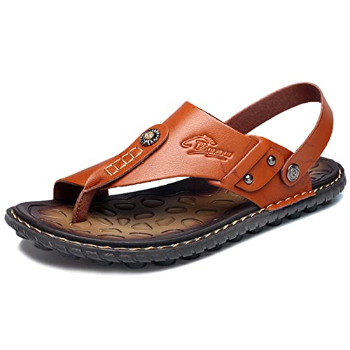 Outdoor Orthopedic Flip Flops Men,Summer Lightweight Ring Toe Bunion Flat Slippers,Casual Soft Non-Slip Foot Correction Men's Beach Sandals,for Plantar Fasciitis