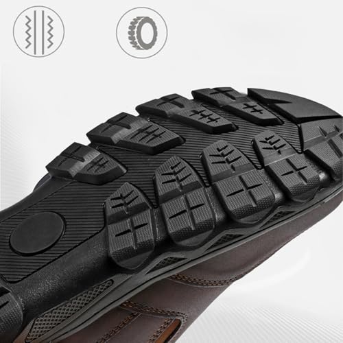 Enjerr Orthopedic Balance Shoes for Men Balance Arch Support Loafers Hands-Free Genuine Leather Slip on Round Toe Loafer Comfortable Travel Working Walking Indoors Out Hiking Shoes 5