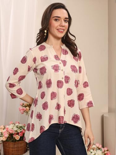 Image of Libas Printed Cotton A Line Shirts Suit