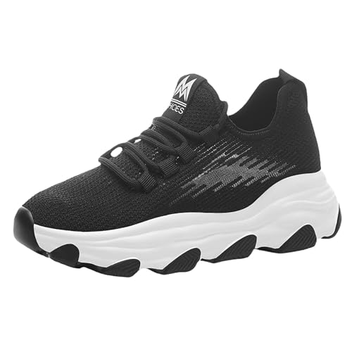 Zapatillas de correr para mujer, talla 6.5, para caminar, a la moda, ligeras, deportivas, informales, zapatillas de entrenamiento para mujer, Black, 36.5/36 EU