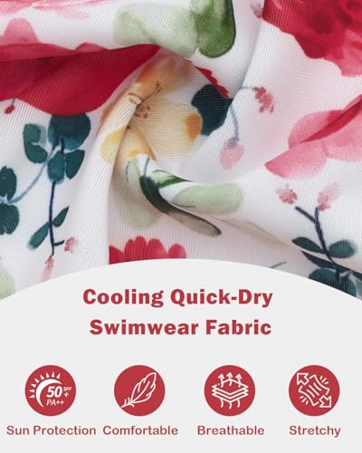 Image of CuteBone UPF50+ Dog Dresses for Small Dogs, Summer Sleeveless Deep V-Back Pet Dress with Big Bow, Breathable Swimwear Fabric, Cooling Stretchy Puppy Clothes for Outdoor Wedding Party Beach DV02M