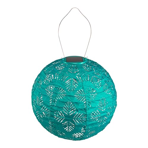 Allsop Soji Stella - Brights Geo Palm - 12' Outdoor Solar Lantern - Turquoise