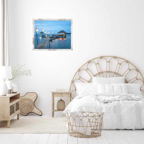 Image of JCJMY 14x19 Picture Frame Black for Poster Photo Picture, Horizontal and Vertical Formats for Wall Hanging, 14 x 19 Wall Gallery Poster Photo Frame with Shatter Resistant Plexiglass,Rustic White