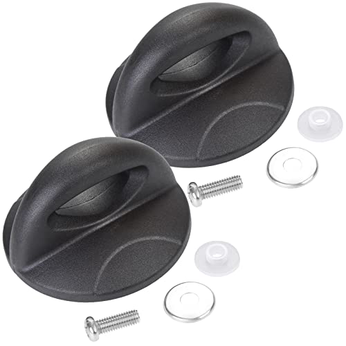 Kyrio Perillas de repuesto para tapa de olla, manijas universales de tapa de vidrio, pomos de cocina, pomos de sujeción para tapa de sartén, pomos de baquelita con tornillo (2) Cover