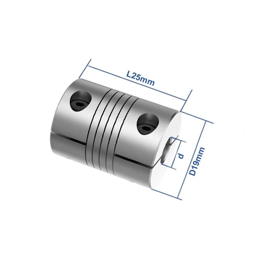 Acoplamiento universal for máquinas herramienta con acoplamientos flexibles CNC de tipo dedal 4/5/6/7/8 mm(6.35mmX6.35mm)