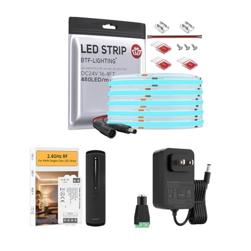 Tira de LED FCOB Color Ice Blue 16.4FT 480LED/m DC24V miniatura 1