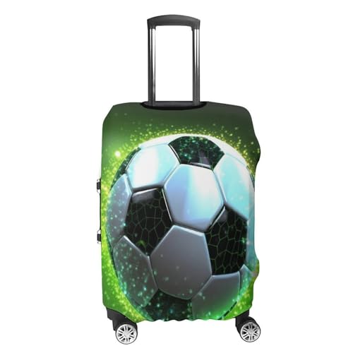 Cool Soccer Ball Luggage Cover, Elastic Luggage Protector Fits 19-32in Suitcases, Washable & Anti-Scratch Suitcase Cover for Men Women L4