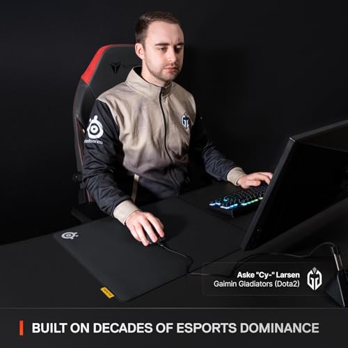 SteelSeries QcK XL Performance Control Gaming Mousepad - Extra density for a smooth glide - Low-profile edge stitching - Non-slip neoprene rubber base - 900 x 400 mm size — FPS, MOBAs, RTS, MMO