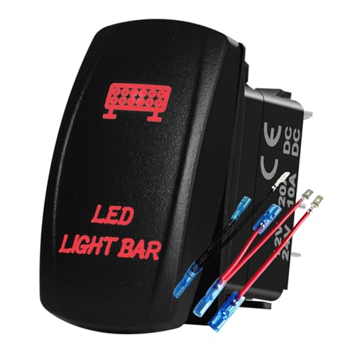 Interrupteur momentané 12V étanche avec voyant LED rouge pour machine