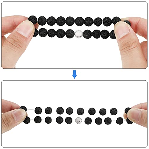 Hicarer 4 Pieces Evil Eye Bracelet Set Hamsa Charm Beaded Chakra Charm Stretch Bracelet for Women(Elegant Style)2