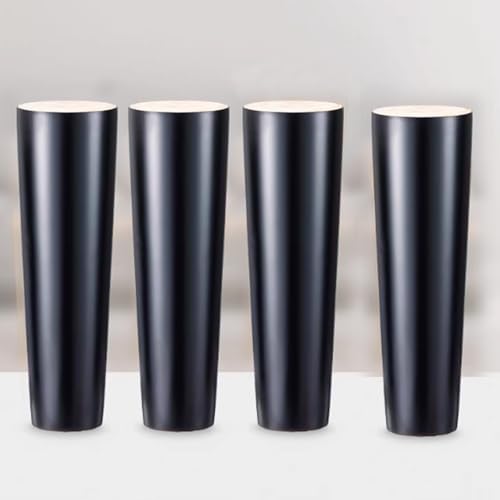 AUJLKJOUV 4 Piezas Patas De Mueble Roble Natural Diseño Moderno Simple Fácil Instalación para Mesa Comedor Salón Dormitorio Oficina Muebles Bricolaje Negro Pies