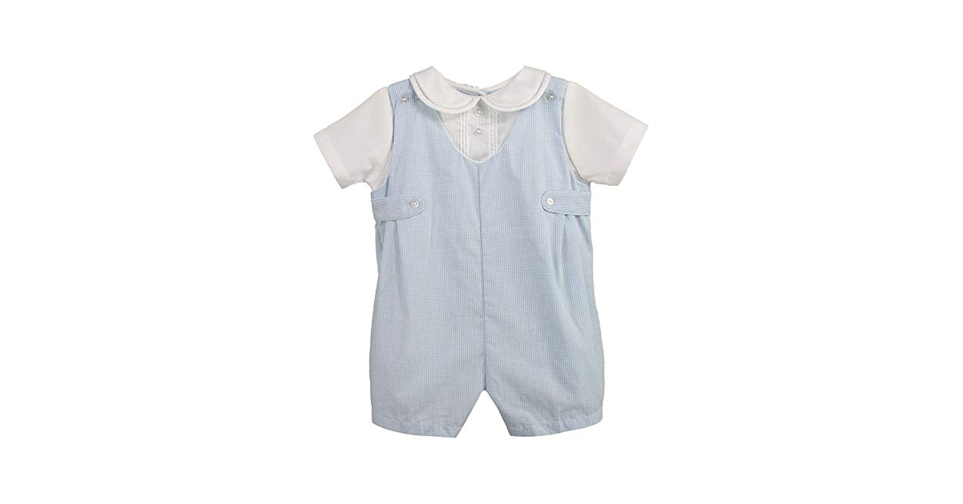 Amazon.com: Petit Ami Baby Boys' Side Tab Pintuck Gingham
