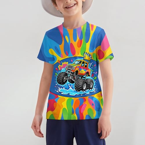 Image of Hgvoetty Boys Girls Graphic T-Shirts Kid 3D Casual Tops Tees for 6-16 Years | Youth Novelty Shirts, Bright Eye-Catching Design, Lightweight and Soft Material, Suit for Daily Sport, Party and School Wear