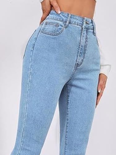 Image of Vogaan Women's High Waist Jeans || Flared Bell Bottom Bootcut Pants || Wide Leg Denim - Perfect for Travel, Party & Everyday Use