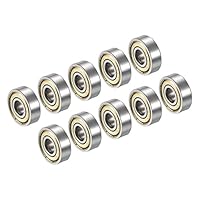 PATIKIL 7x22x8mm Skateboard-Bearing, 10 Pack 608ZZ ABEC-7 Steel Ball Bearings Shielded Sealed Miniature for Longboard Scooters Roller Skates