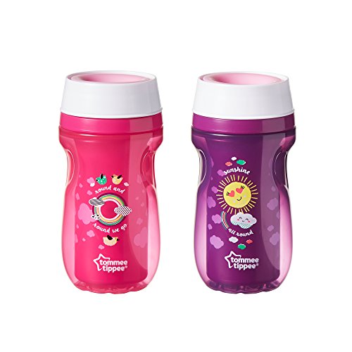 Tommee Tippee Insulated 360 Tumbler, Non-Drip, No Straw, Ergonomic, 9 Ounce, 2 Count (Designs Will Vary)