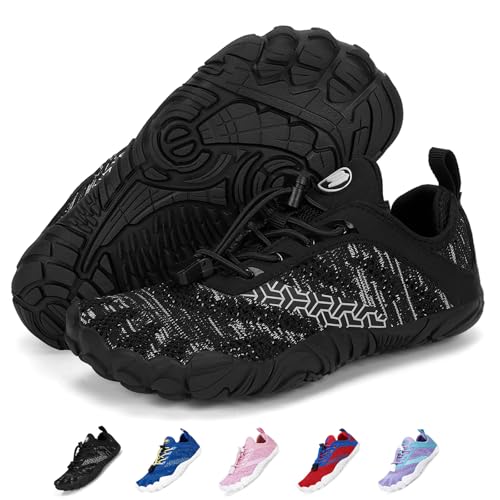 BibYuga Barfussschuhe Kinder Barfußschuhe Mädchen Junge Schnell Trocknend Badeschuhe Atmungsaktiv Traillaufschuhe Leicht Weich Sportschuhe rutschfest Wanderschuhe