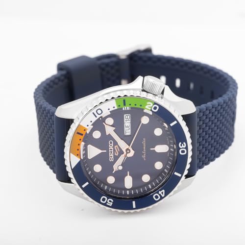 Seiko Limited Edition India Exclusive Blue Dial Men's Analog Watch, Stainless Steel Band, with Extra Silicon Strap- Srpk81K1, Band Color:Silver