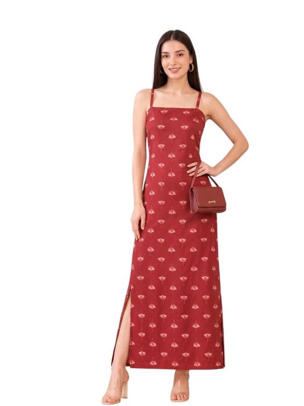 Image of Varanga The Rust Blossom Women's Maxi Dress