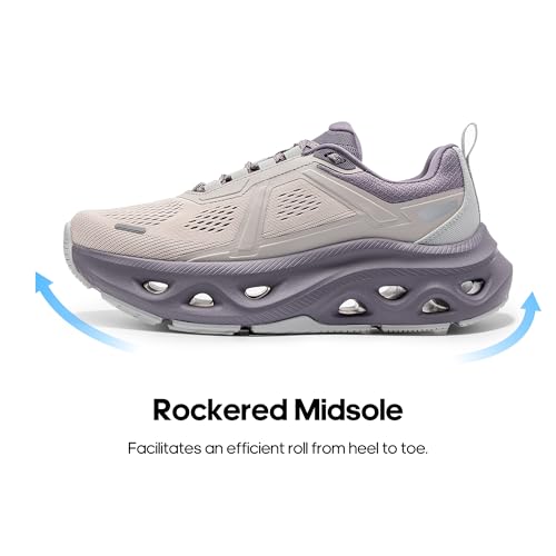 NORTIV 8 Women's Comfortable Walking Shoes Running Tennis MovePropel Athletic Gym Workout Jogging Fashion Sneakers,Size 8,Grey Pink/Purple,SNWS247W