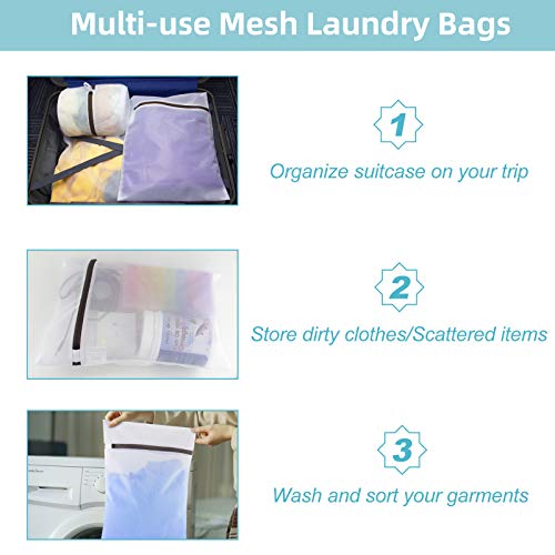 Gogooda Set Of 2 Extra Large Mesh Laundry Bags Washing Bags For Blouse, Jacket,Pants, Sheets, 20×24Inch #TOP4